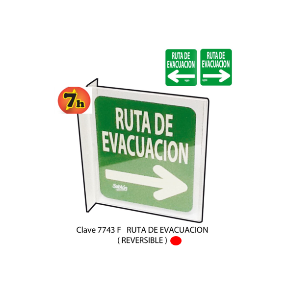 SENAL EN L BIDIRECCIONAL RUTA DE EVACUACION 7743 F